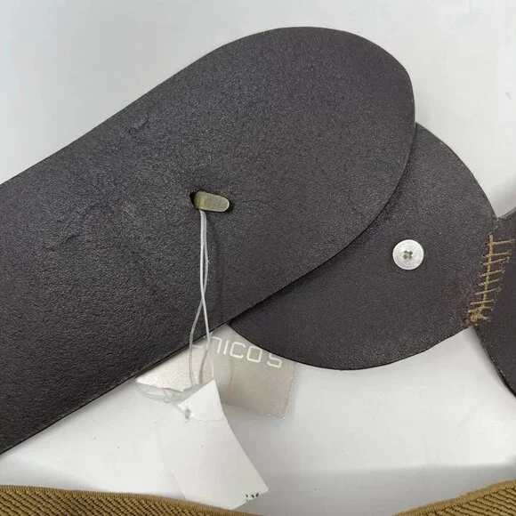 Chicos 3 Brown Genuine Leather Concho Belt Stretch Women's Western - Picture 5 of 7